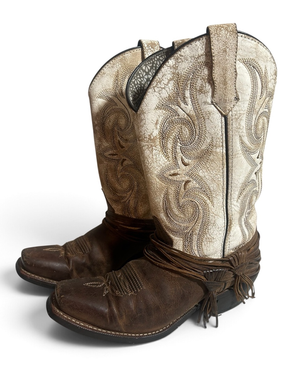 Laredo Myra Women’s Brown Leather Foot & Cream Embroidered